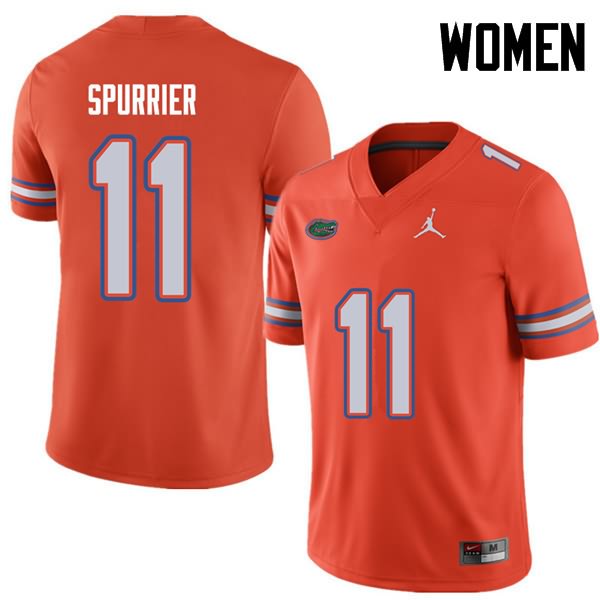 NCAA Florida Gators Steve Spurrier Women's #11 Jordan Brand Orange Stitched Authentic College Football Jersey PPF4264TK